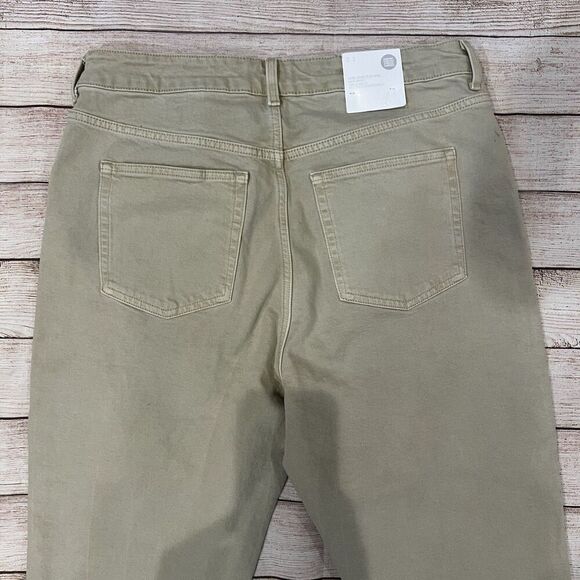 NWT H&M Cream Color High Waist Mom Jeans Stretch Comfort Size 16 - Picture 4 of 8